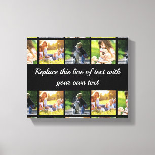 Personalise photo collage and text canvas print