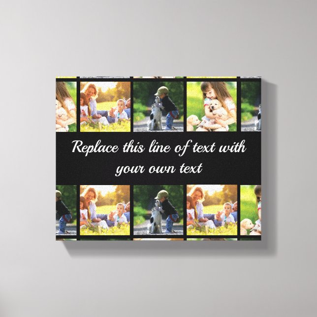 Personalise photo collage and text canvas print (Front)