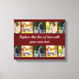 Personalise photo collage and text canvas print