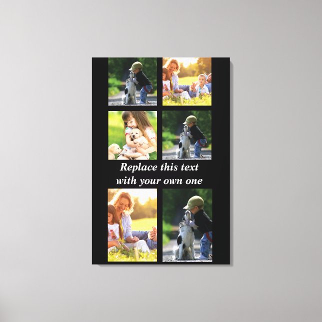 Personalise photo collage and text Case-Mate iPhon Canvas Print (Front)