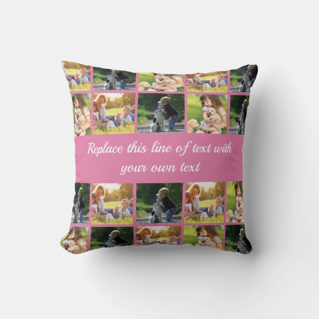 Personalise photo collage and text cushion (Front)