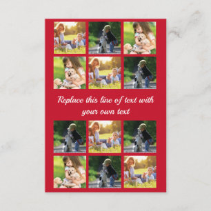 Personalise photo collage and text enclosure card
