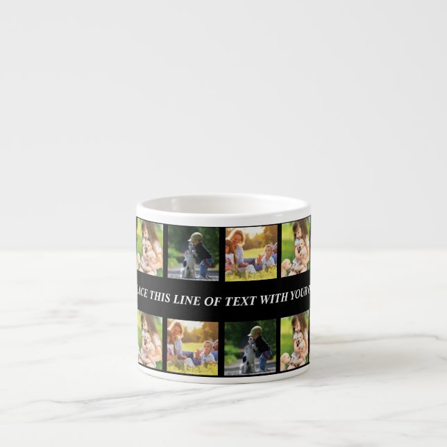 Personalise photo collage and text espresso cup (Front)