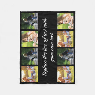 Personalise photo collage and text fleece blanket