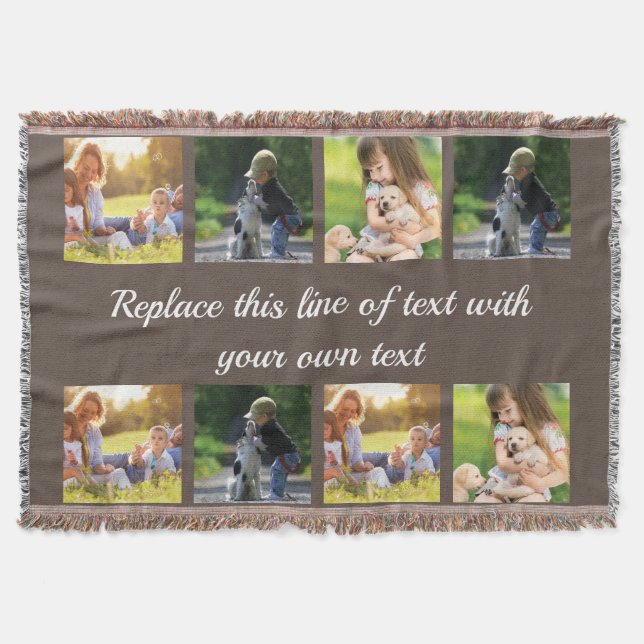 Personalise photo collage and text fleece blanket (Front)