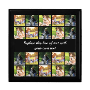 Personalise photo collage and text gift box
