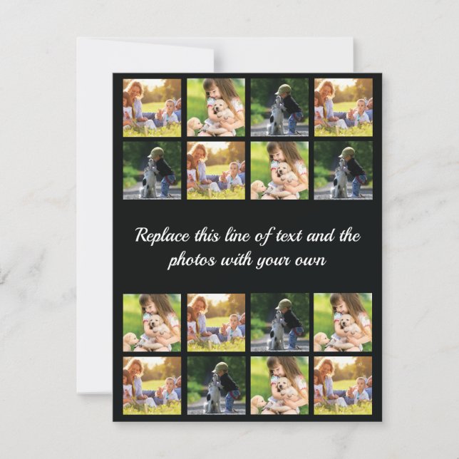 Personalise photo collage and text holiday card (Front)