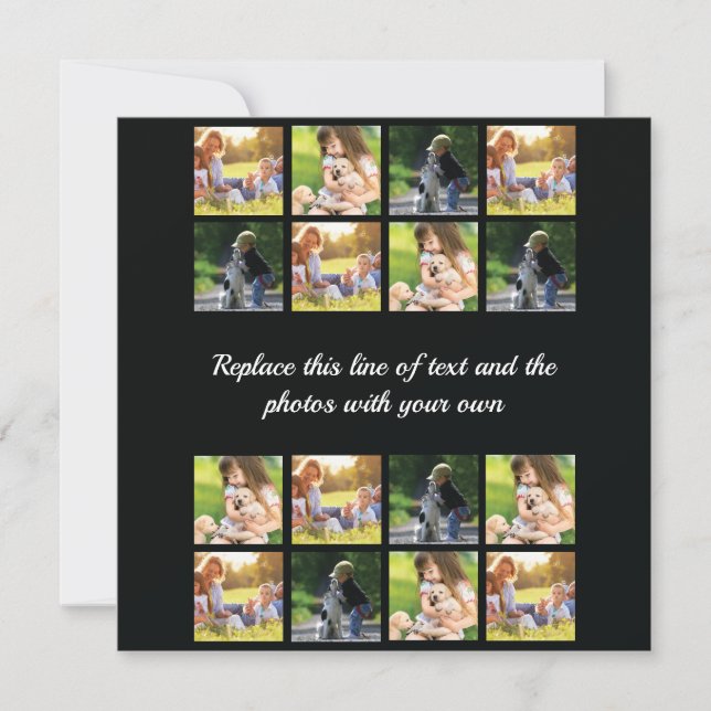 Personalise photo collage and text holiday card (Front)
