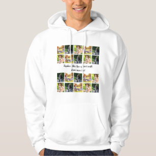 Personalise photo collage and text hoodie