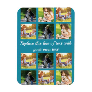 Personalise photo collage and text magnet
