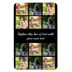 Personalise photo collage and text magnet