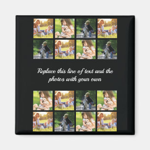 Personalise photo collage and text magnet