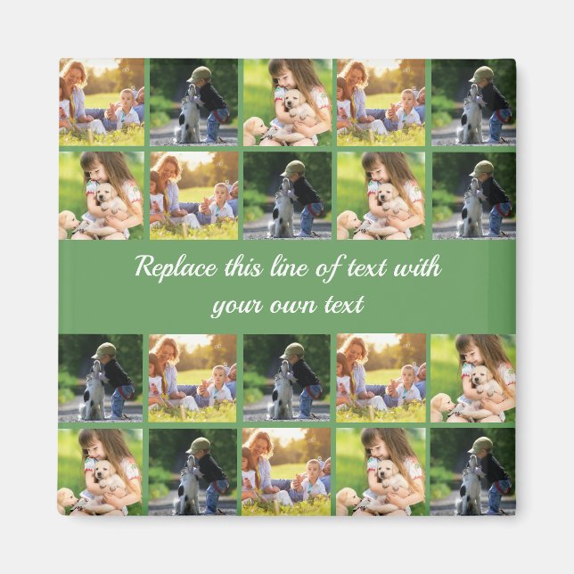 Personalise photo collage and text magnet (Front)
