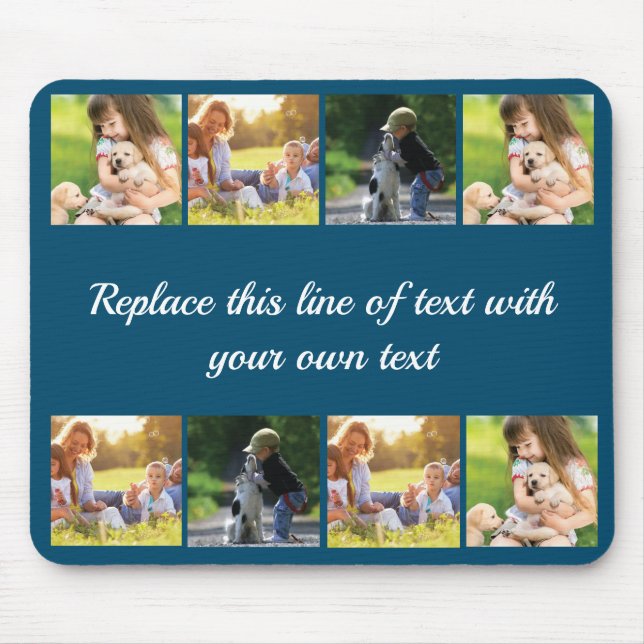 Personalise photo collage and text mouse mat (Front)