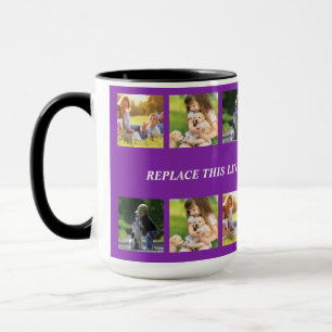 Personalise photo collage and text mug