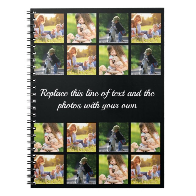 Personalise photo collage and text notebook (Front)