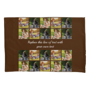 Personalise photo collage and text pillowcase