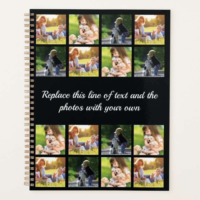 Personalise photo collage and text planner (Front)