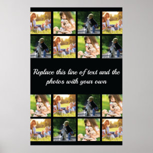 Personalise photo collage and text poster