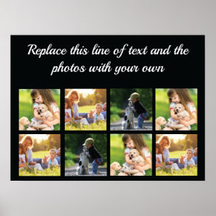 Personalise photo collage and text poster