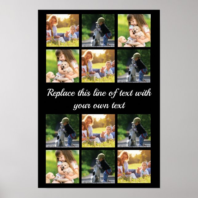 Personalise photo collage and text poster (Front)