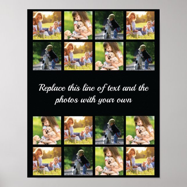 Personalise photo collage and text poster (Front)