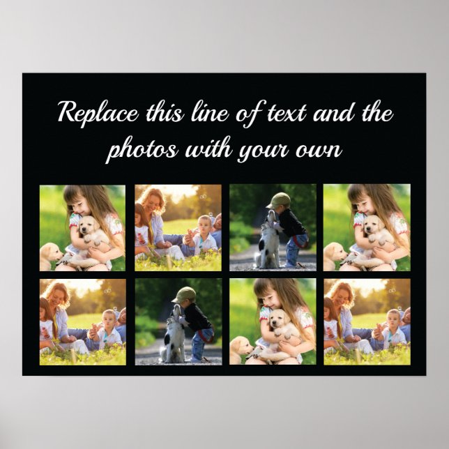 Personalise photo collage and text poster (Front)