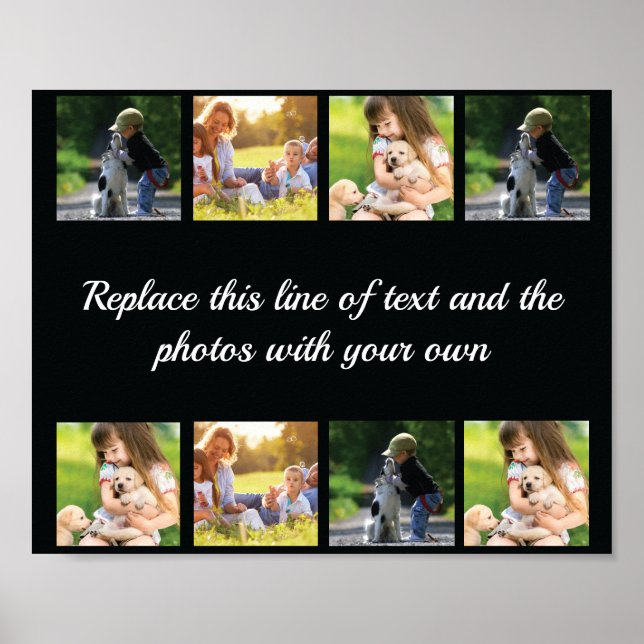Personalise photo collage and text poster (Front)