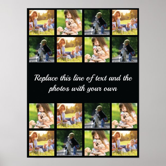 Personalise photo collage and text poster (Front)