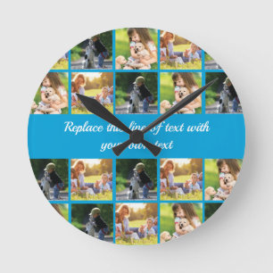 Personalise photo collage and text round clock