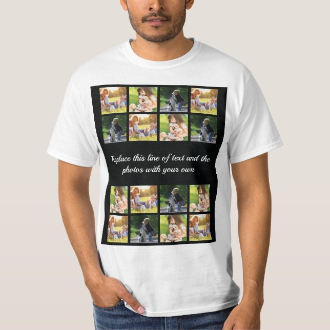 Personalise photo collage and text T-Shirt (Front)