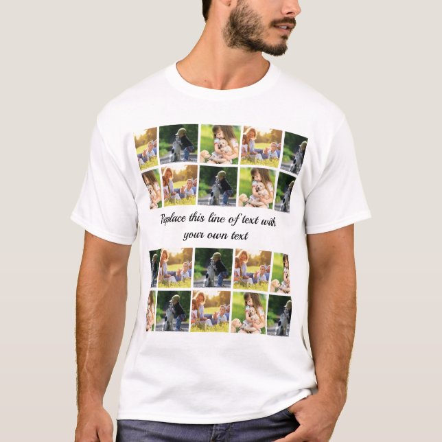 Personalise photo collage and text T-Shirt (Front)