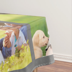 Personalise photo collage and text tablecloth