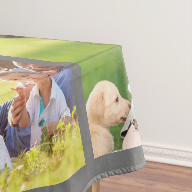 Personalise photo collage and text tablecloth (In Situ)