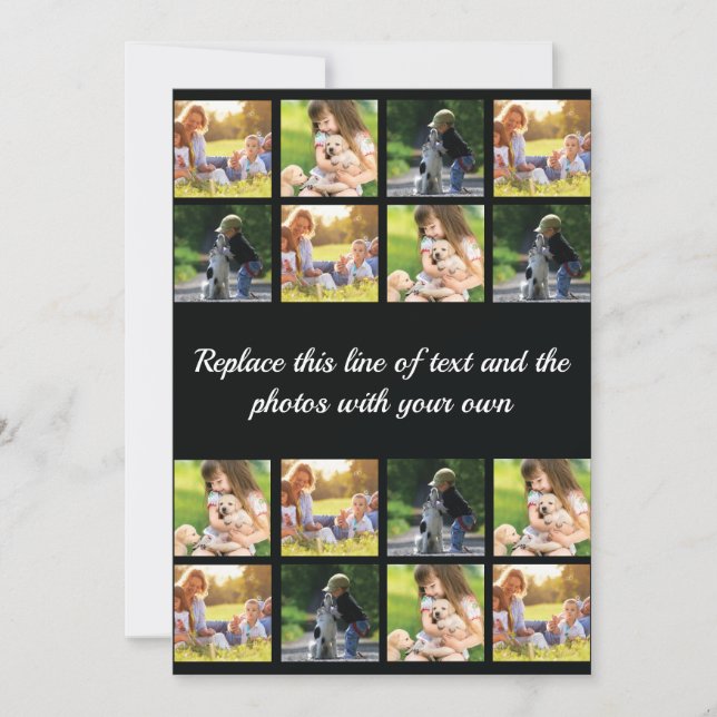 Personalise photo collage and text thank you card (Front)