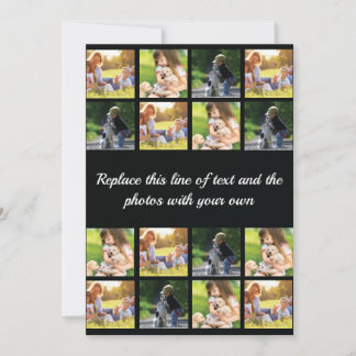 Personalise photo collage and text thank you card