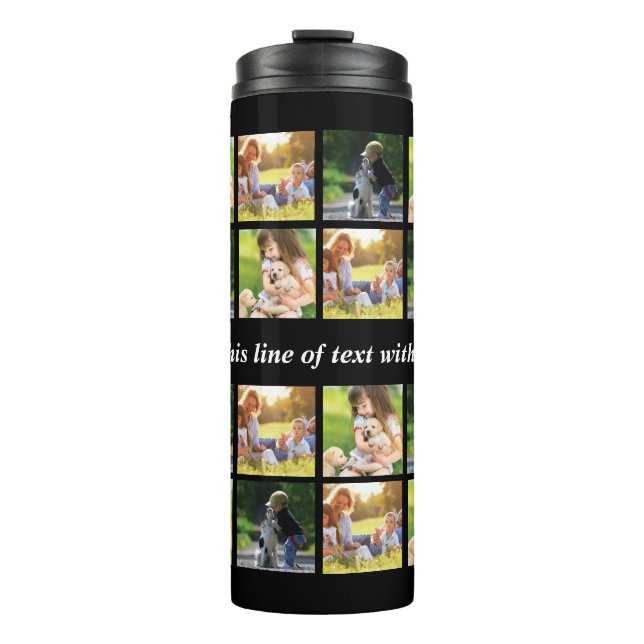Personalise photo collage and text thermal tumbler (Front)