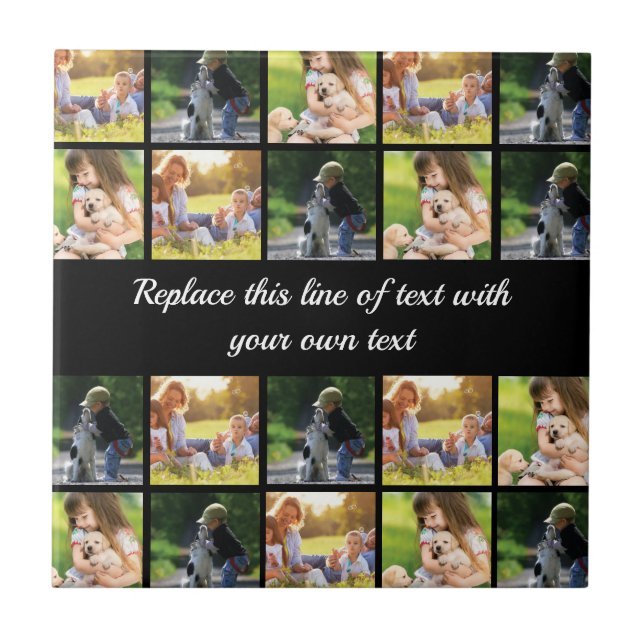 Personalise photo collage and text tile (Front)
