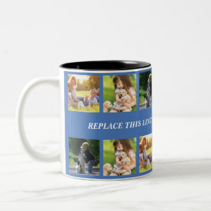 Personalise photo collage and text Two-Tone coffee mug