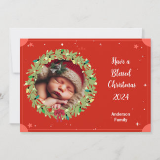 Personalise Photo Flat Christmas Holiday Card