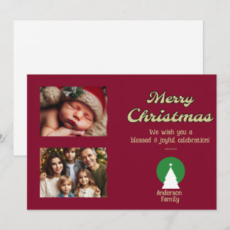 Personalise Photo Flat Christmas Holiday Card