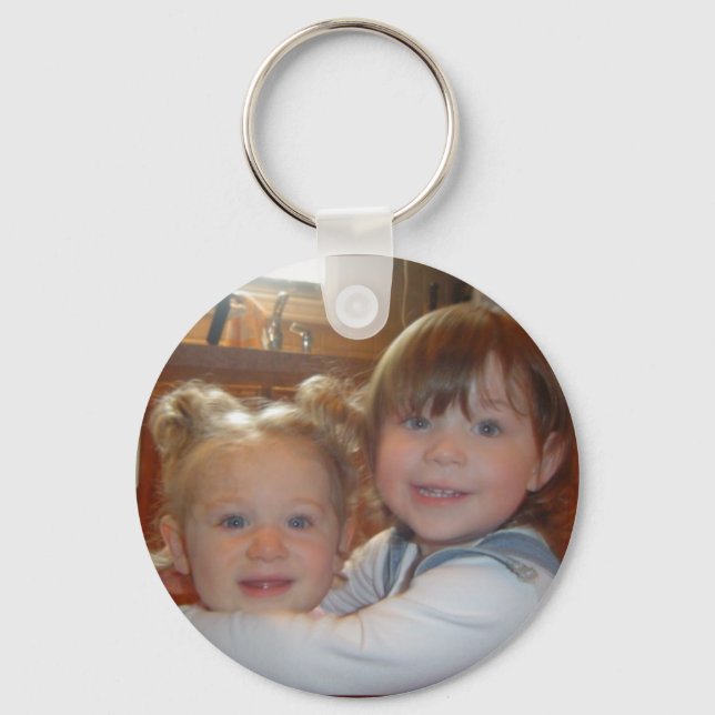 Personalise Photo Key Chain - Hugging Cousins (Front)