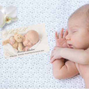Personalise Photo Newborn Baby Announcement Cards