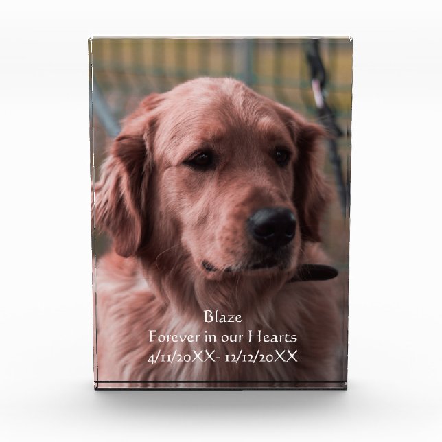 Personalise Photo Pet Memorial Keepsake  Block (Front)