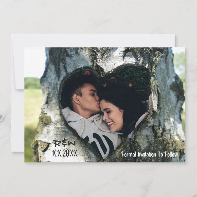 Personalise Photo Save the Date Invitation (Back)
