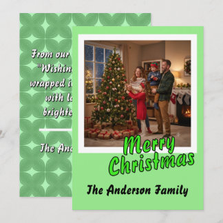 Personalise Photo Script Merry Christmas Holiday Card