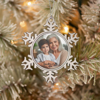 Personalise Photo Snowflake Framed Ornament