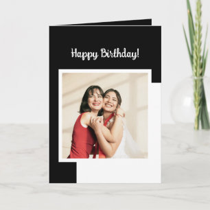 Personalise photo & text Black & White best friend Card