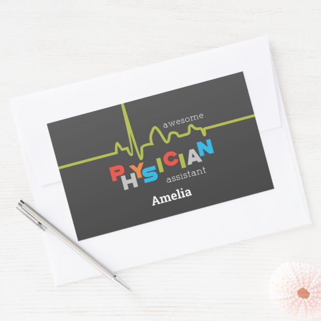 Personalise, Physician Assistant Week Awesome Rectangular Sticker (Envelope)