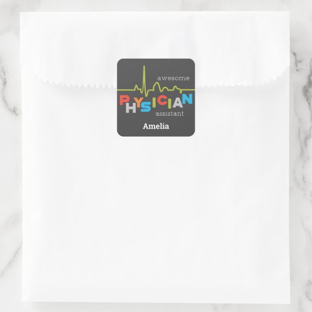 Personalise, Physician Assistant Week Awesome Square Sticker (Bag)
